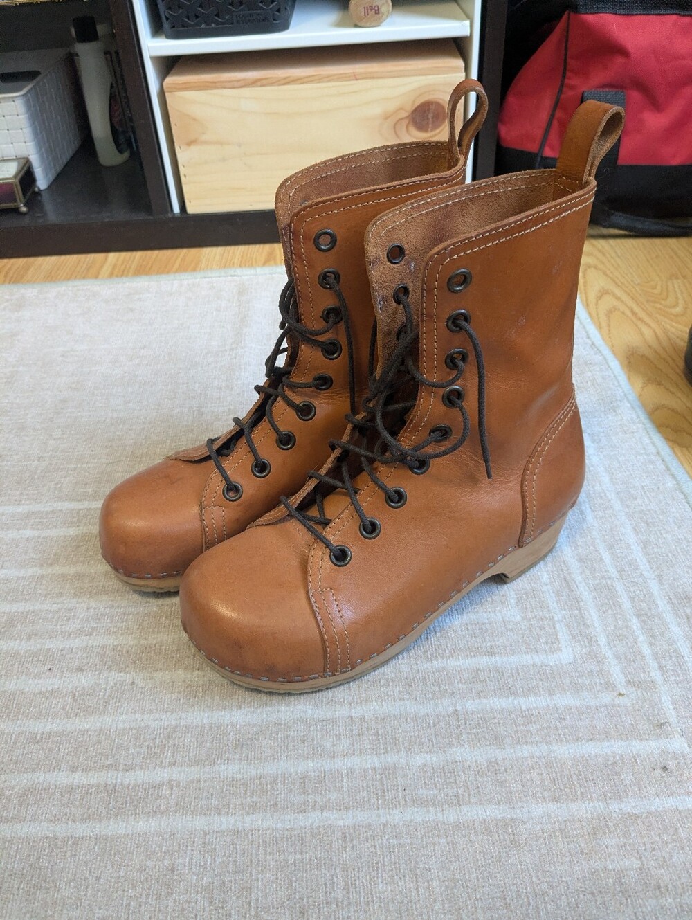 Swedish Hasbeen Tan Lace Up Boots
